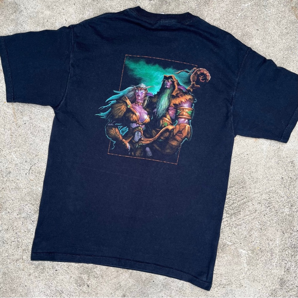 2002 WORLD Of WARCRAFT 3 Reign Of Chaos Night Elf Vintage T Shirt